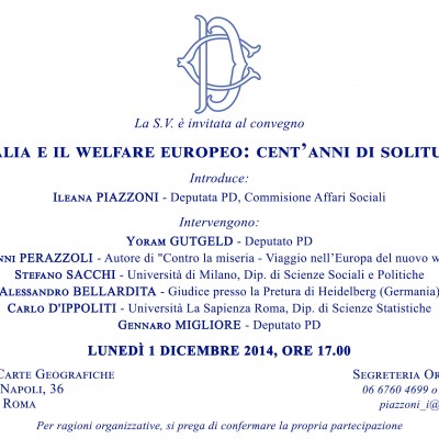 L'Italia e il Welfare Europeo: cent'anni di solitudine